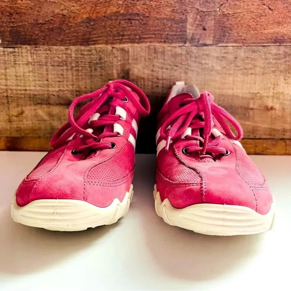 Nwot Hotter Leanne Pink Confort Concept Leather Lace Up Sneakers - Picture 4 of 10